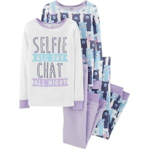 Carter's 4-Piece Selfie Snug Fit Cotton PJs Size 4